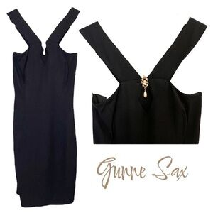 Gunne Sax Jessica McClintock Vintage Black Shift Cocktail & Evening Dress